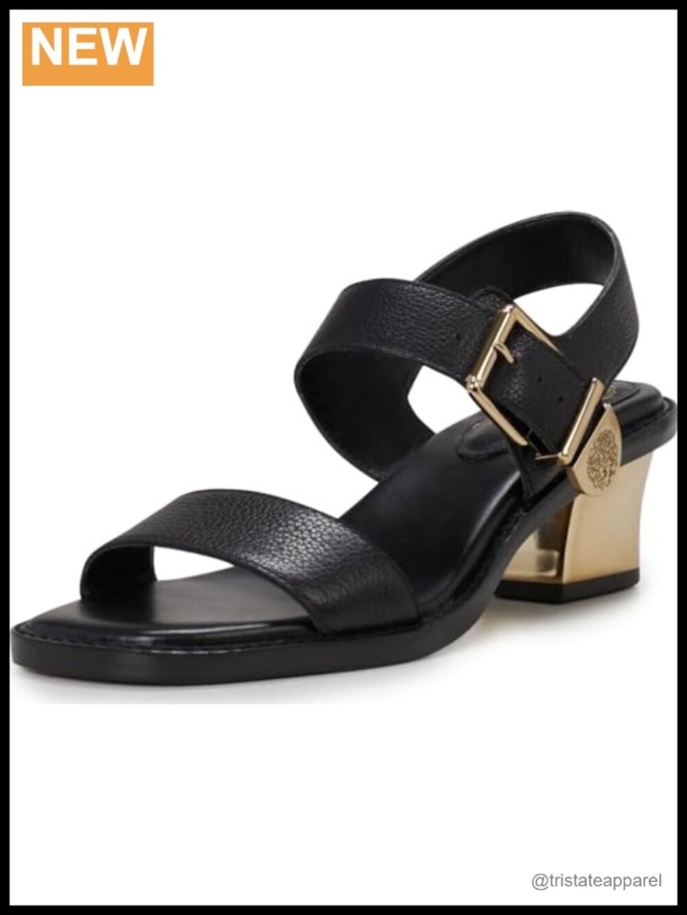 Vince Camuto Candice Nappa Leather Block Heel Ankle Strap Sandals 8.5